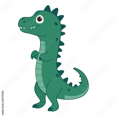 Cute vector illustration of a Dino for kids  reading time