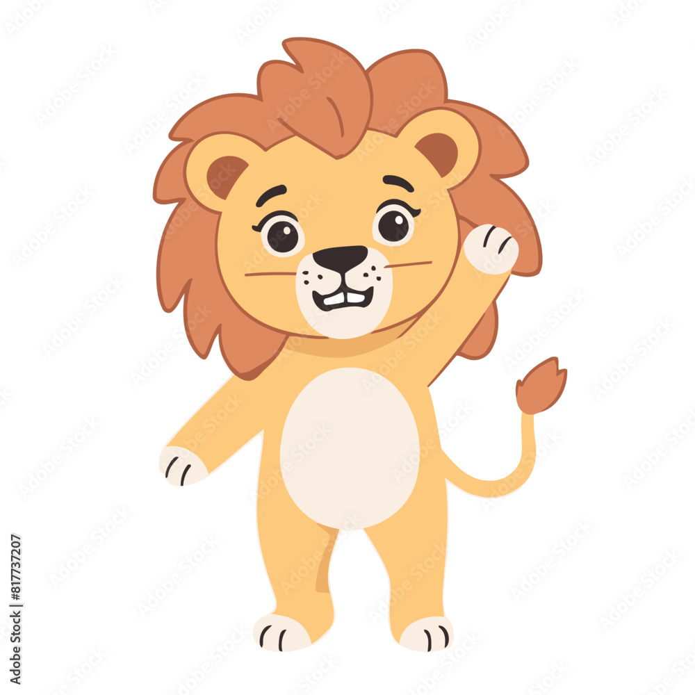 Cute vector illustration of a Lion for toddlers story books Cute vector illustration of a Lion for toddlers story books