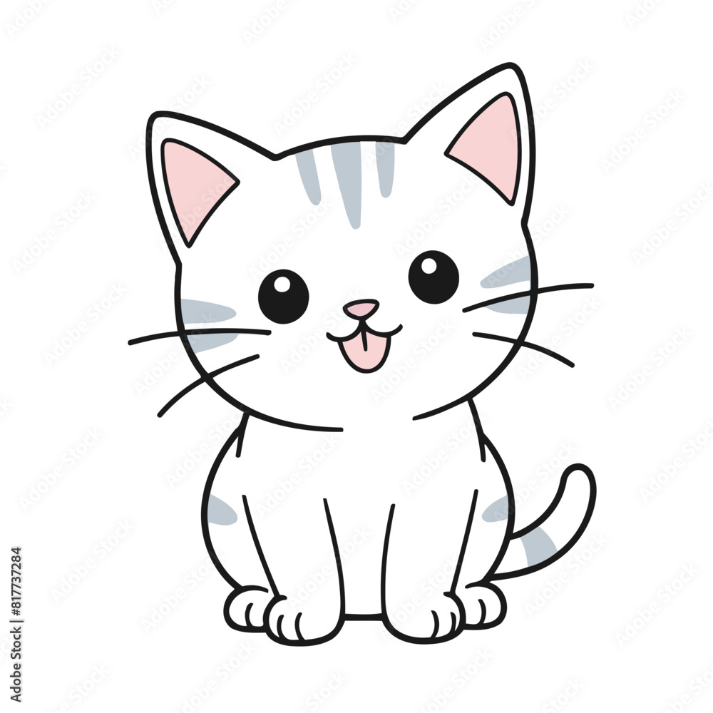 Cute Kitten for children's books vector illustration Cute Kitten for children's books vector illustration