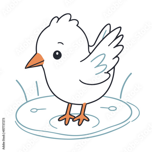 Vector illustration of a delightful Bird for early readers' enjoyment