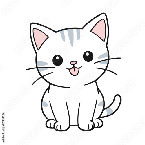 Cute Kitten for children's books vector illustration