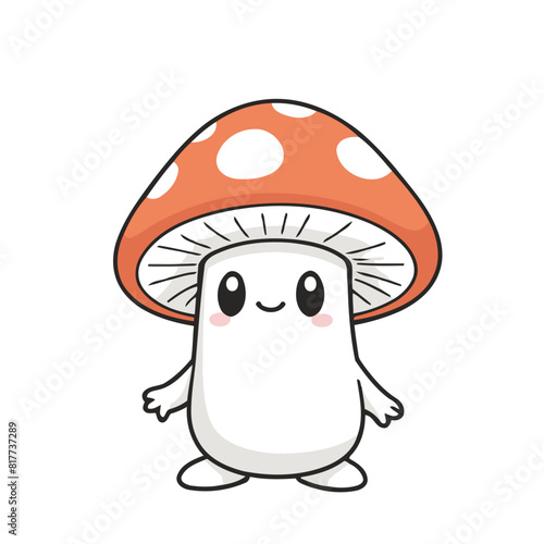 Cute Mushroom vector illustration for kids story book
