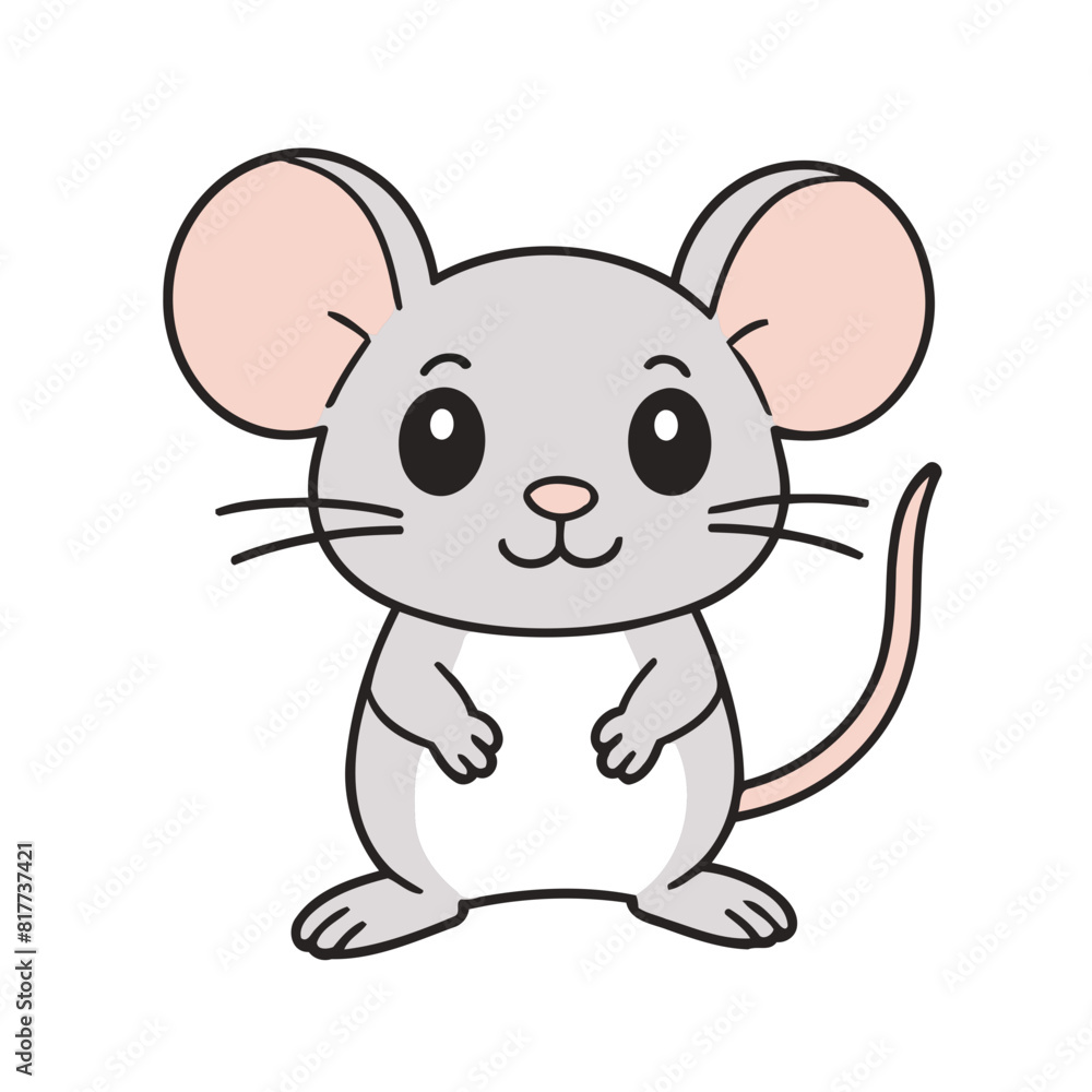 Cute vector illustration of a Mouse for early readers' delight Cute vector illustration of a Mouse for early readers' delight