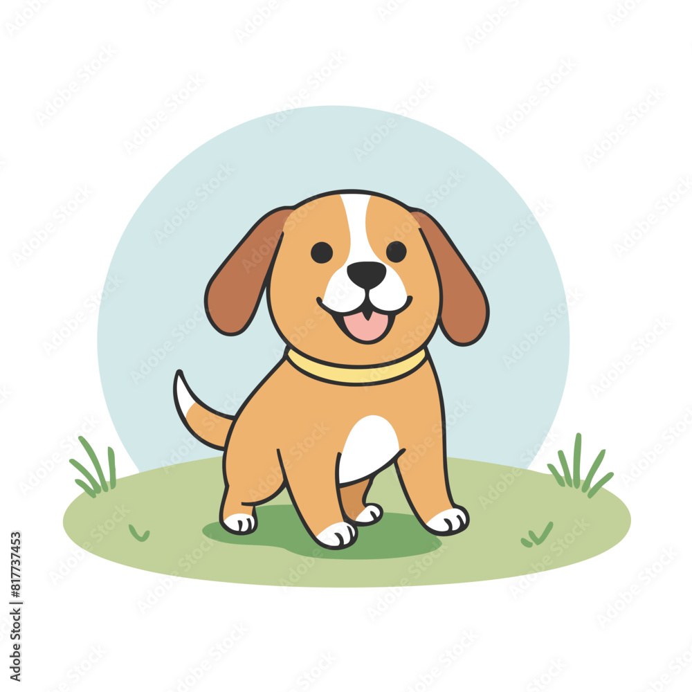 Cute vector illustration of a Dog for toddlers story books Cute vector illustration of a Dog for toddlers story books