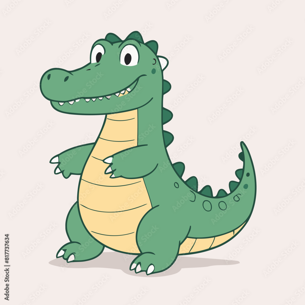 Fototapeta premium Vector illustration of a playful Alligator for preschoolers' storytime