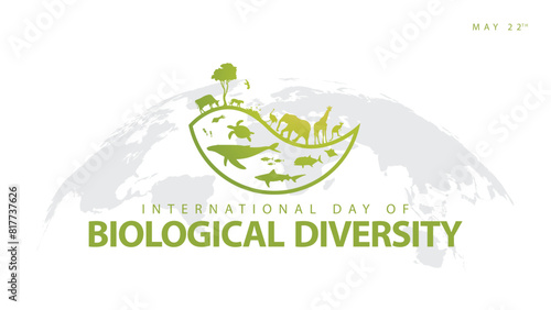 International day of biological diversity. Vector illustration. Celebrated every year on 22 may. Suitable for banners, web, greeting cards, templates, social media etc
