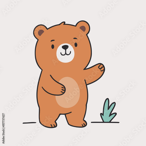 Cute Bear for toddlers  playful adventures vector illustration