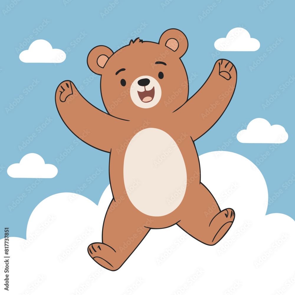 Obraz premium Cute vector illustration of a Bear for youngsters' picture books