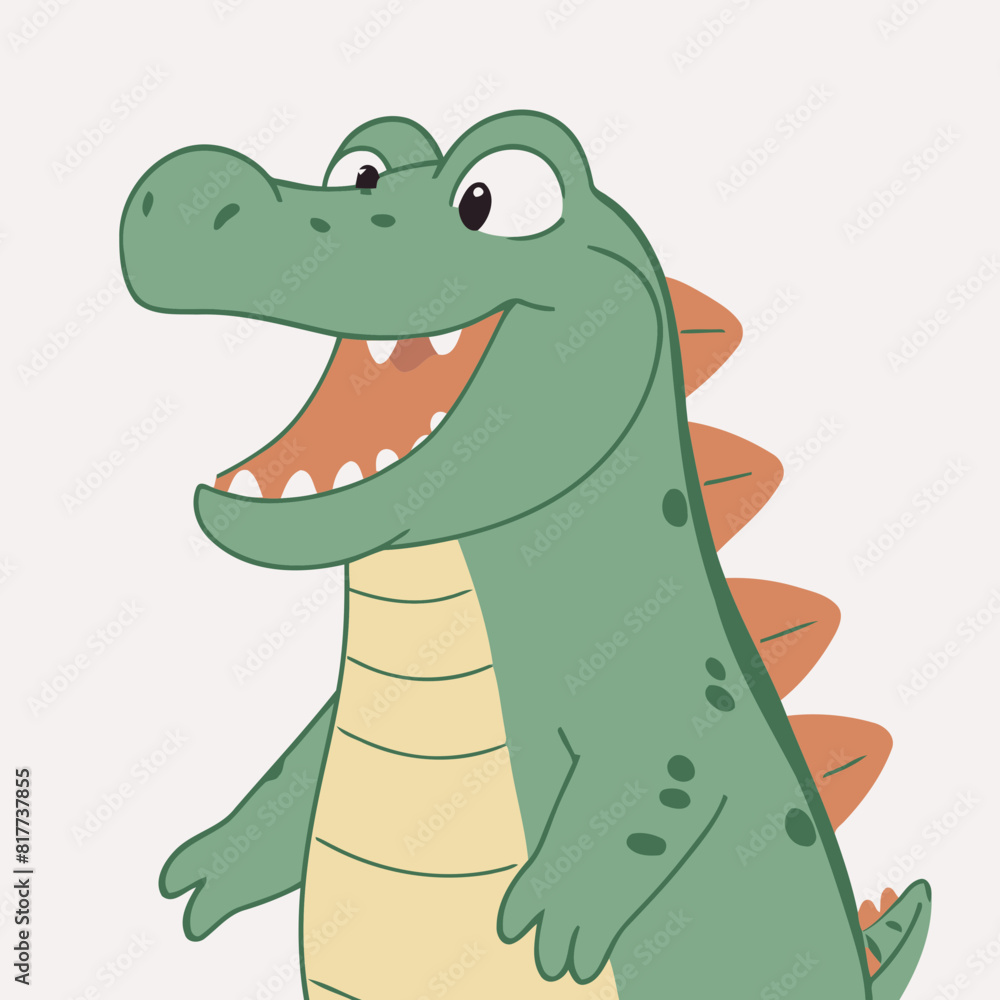 Obraz premium Cute Alligator for children story book vector illustration