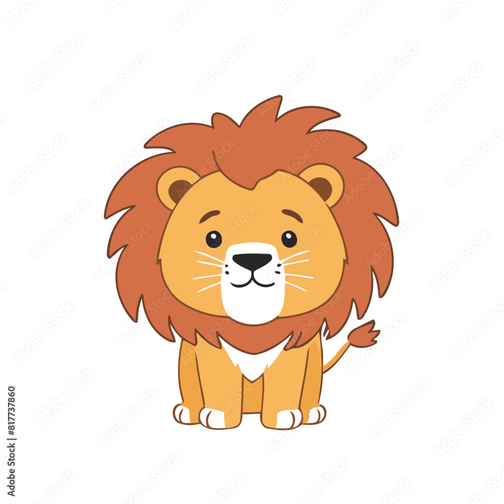 Cute Lion for toddlers' learning books vector illustration Cute Lion for toddlers' learning books vector illustration