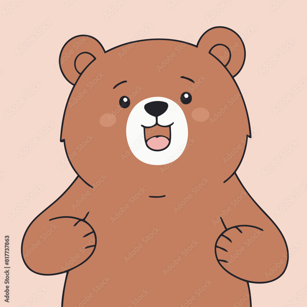 Vector illustration of a charming Bear for toddlers' learning adventures Vector illustration of a charming Bear for toddlers' learning adventures