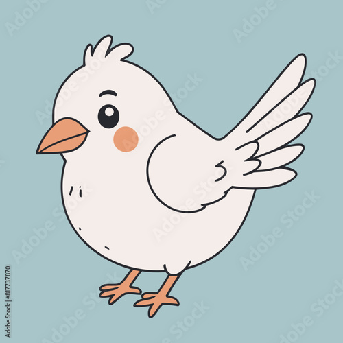 Cute vector illustration of a Bird for toddlers story books