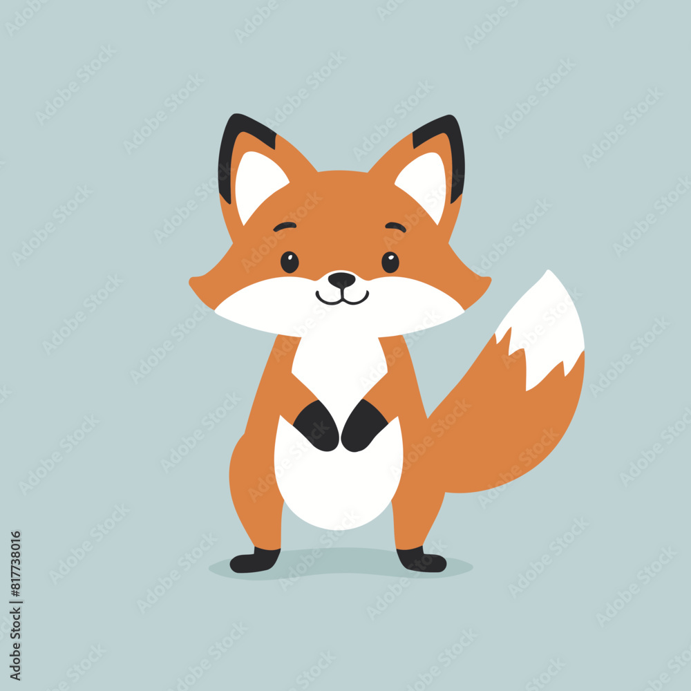 Fototapeta premium Vector illustration of a delightful Fox for early readers' enjoyment