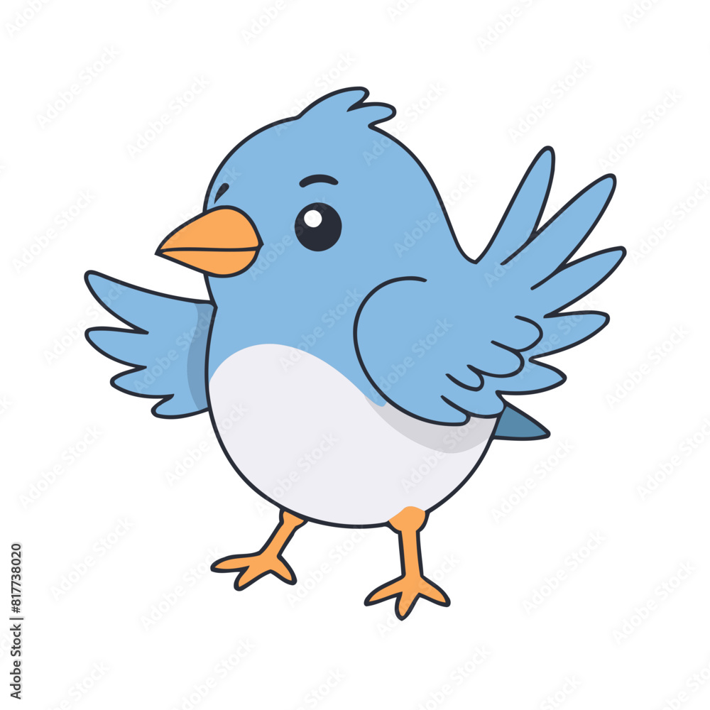 Vector illustration of a lovable Bird for children's picture books Vector illustration of a lovable Bird for children's picture books