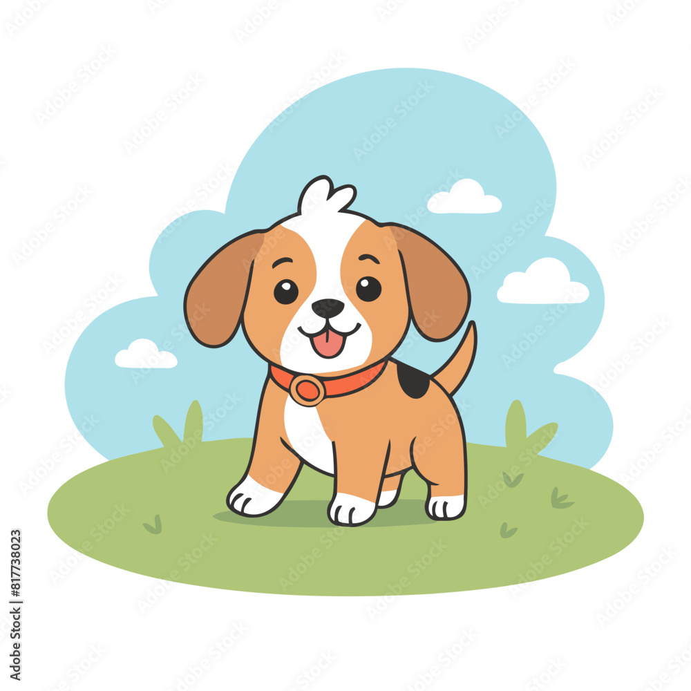 Vector illustration of a cute Puppy for toddlers story books Vector illustration of a cute Puppy for toddlers story books