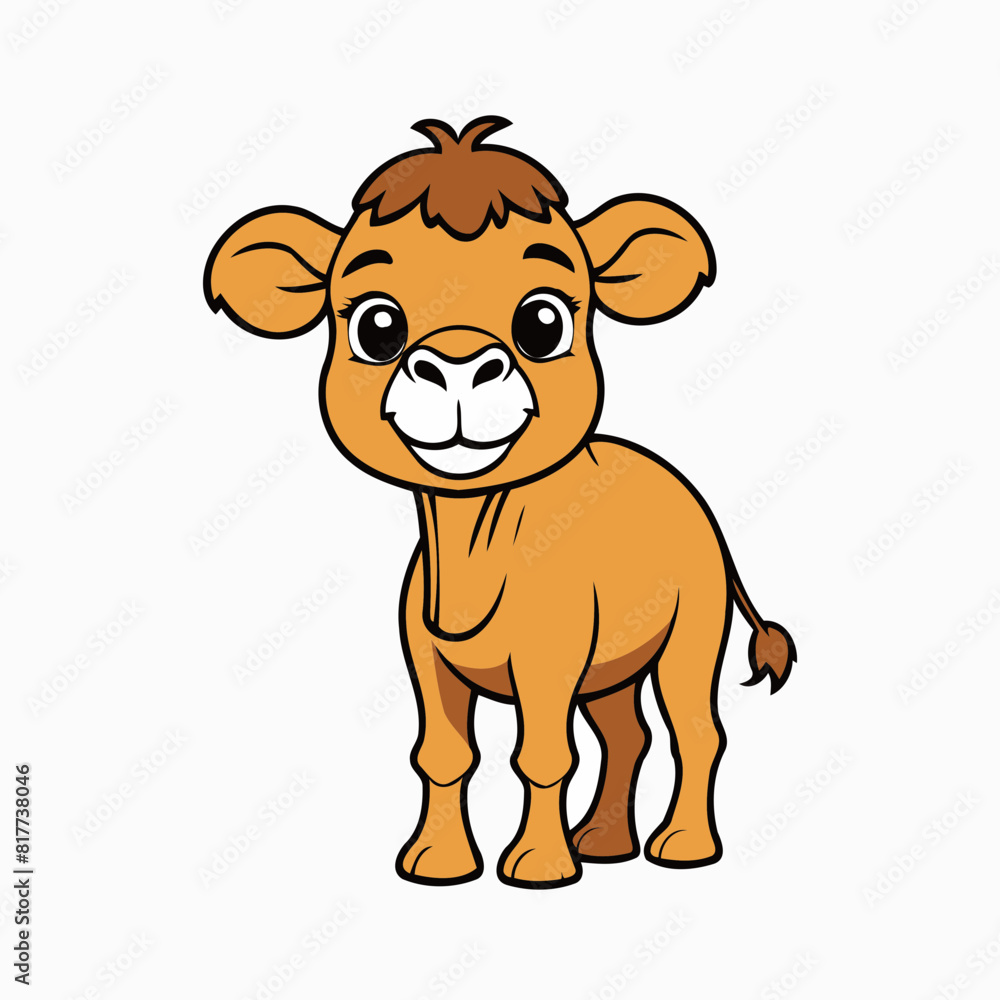 Obraz premium Cute Camel for toddlers' learning books vector illustration