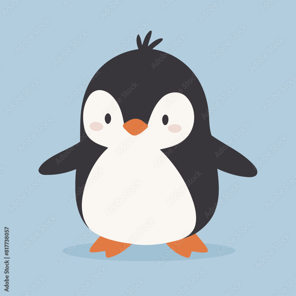 Naklejka premium Cute Penguin for early readers' adventure books vector illustration