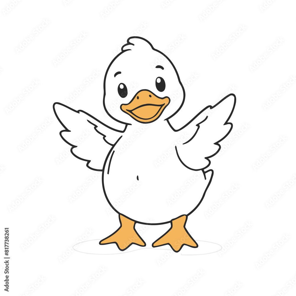 Cute Duck for toddlers books vector illustration Cute Duck for toddlers books vector illustration