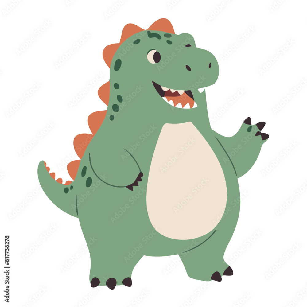 Cute vector illustration of a Dino for kids Cute vector illustration of a Dino for kids