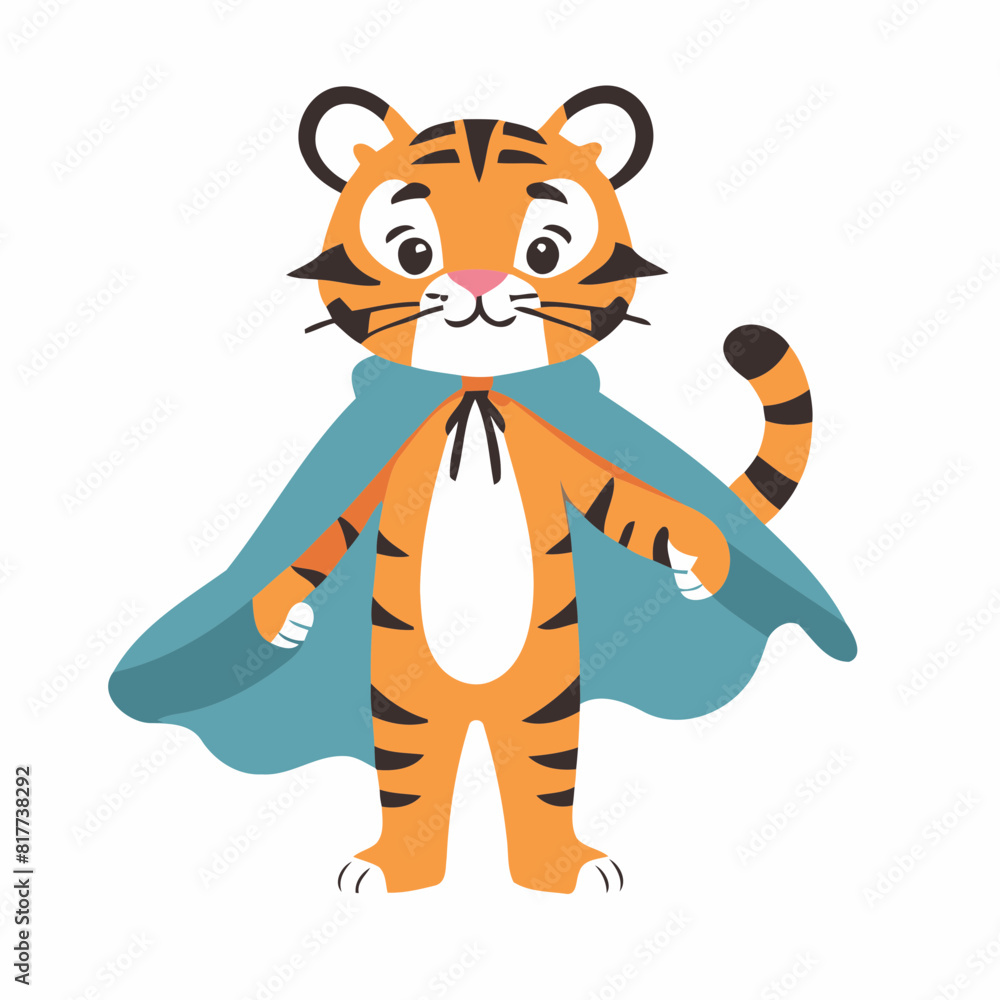 Vector illustration of a cute Tiger for kids Vector illustration of a cute Tiger for kids