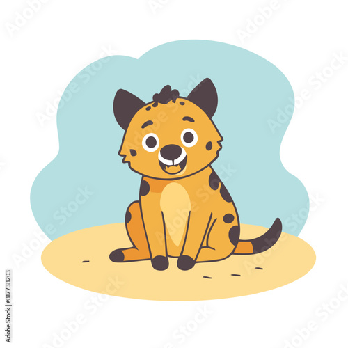 Cute vector illustration of a Hyena for youngsters' imaginative stories