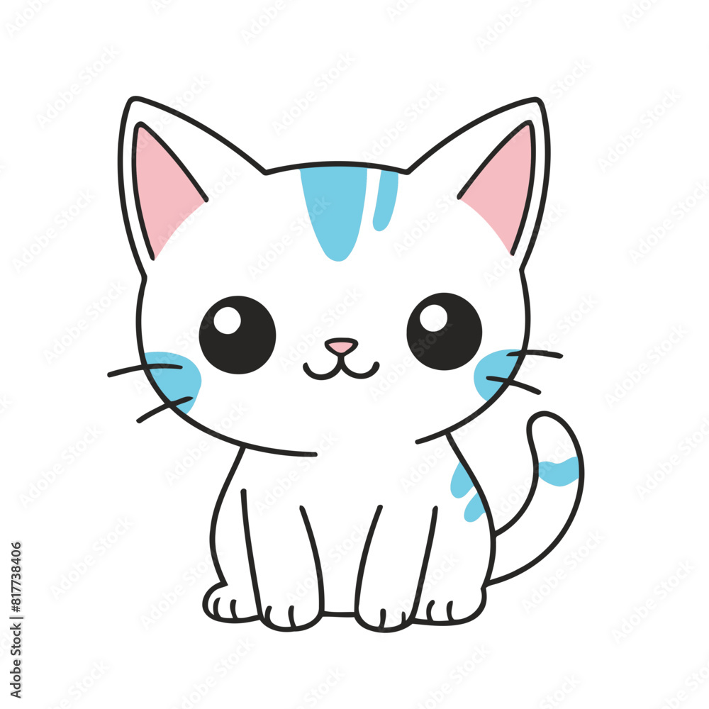 Cute Kitten for children's literature vector illustration Cute Kitten for children's literature vector illustration