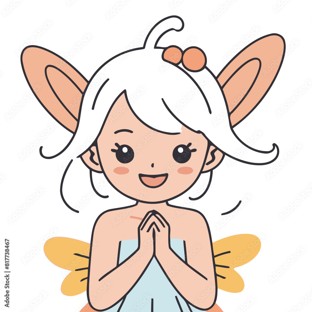 Cute vector illustration of a Fairy for toddlers story books Cute vector illustration of a Fairy for toddlers story books