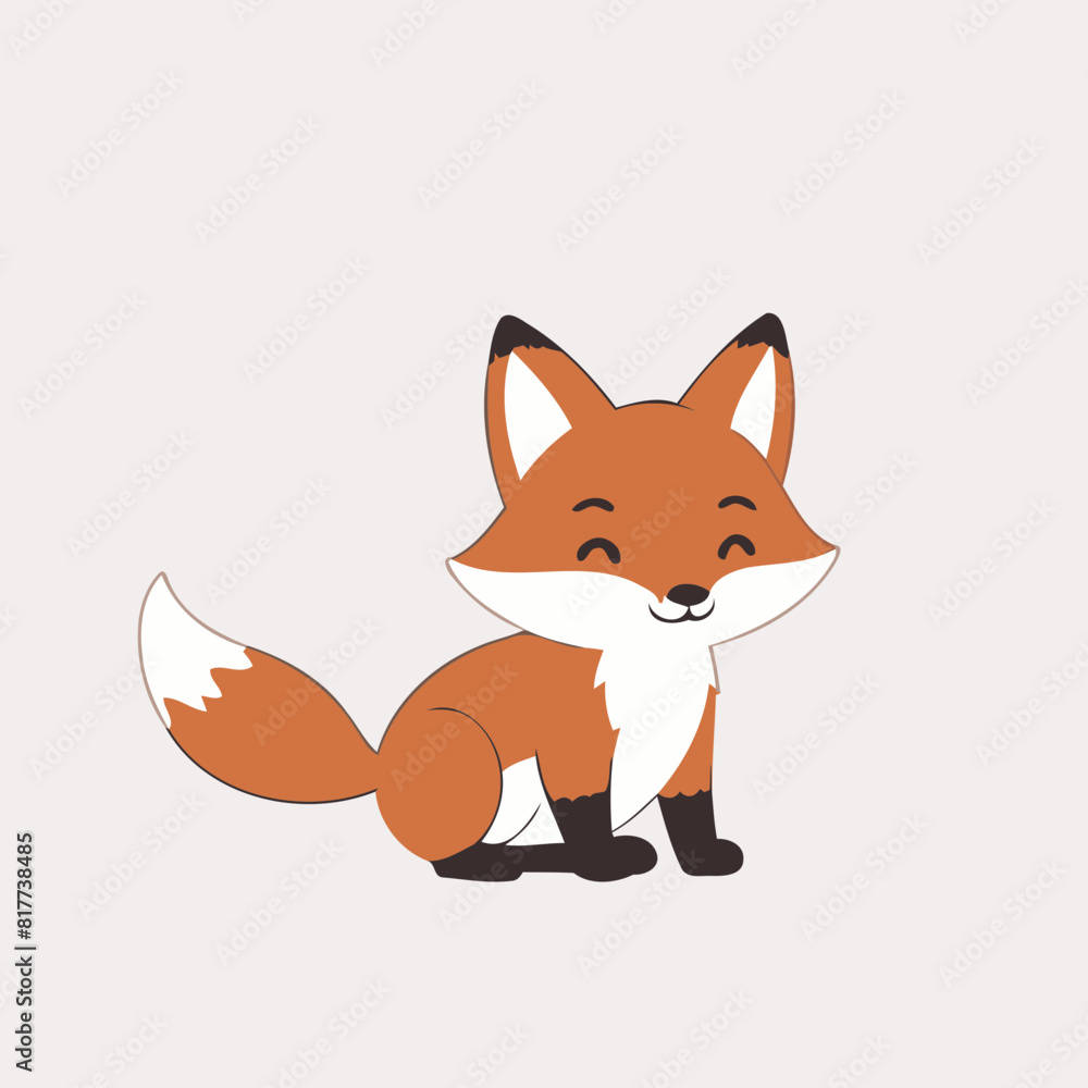 Cute vector illustration of a Fox for kids' reading time Cute vector illustration of a Fox for kids' reading time