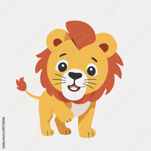 Vector illustration of a lovable Lion for children s picture books