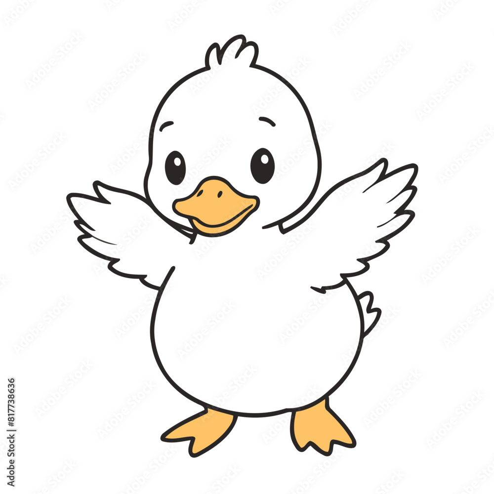 Vector illustration of a friendly Duckling for little ones' joyful exploration Vector illustration of a friendly Duckling for little ones' joyful exploration