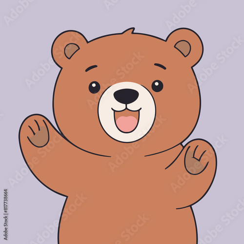 Vector illustration of a playful Bear for preschoolers  storytime