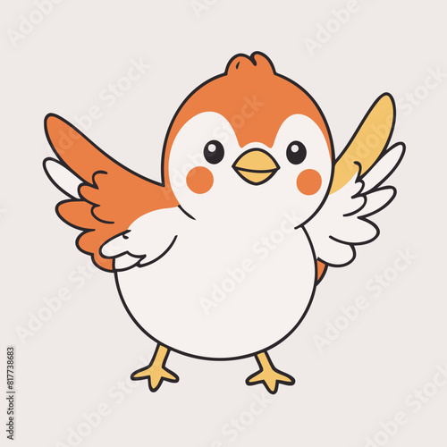 Cute Bird for kids  storytelling vector illustration