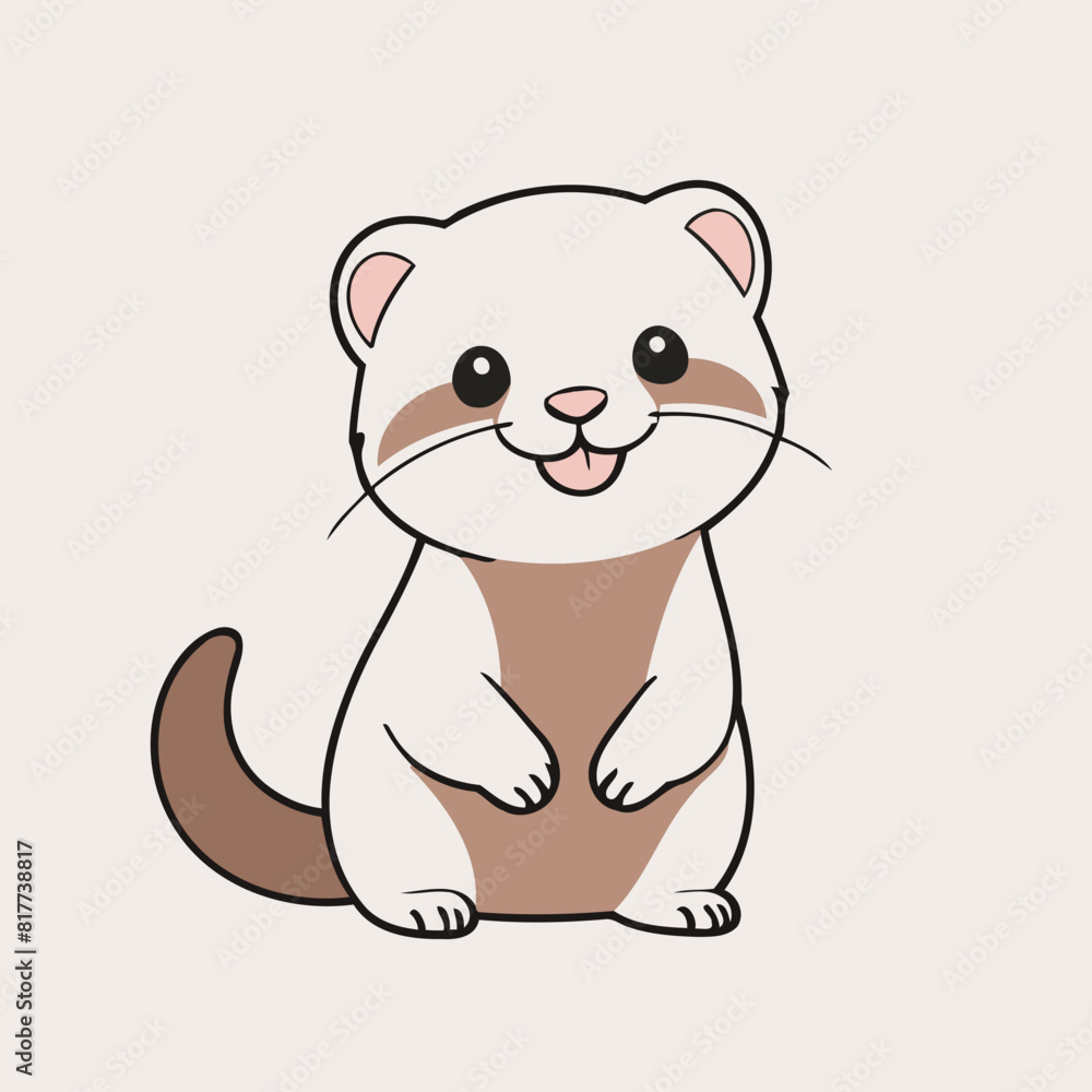 Cute Ferret for toddlers books vector illustration Cute Ferret for toddlers books vector illustration