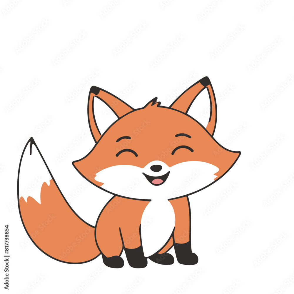 Cute Fox vector illustration for preschoolers' learning moments Cute Fox vector illustration for preschoolers' learning moments