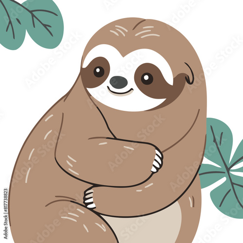 Cute Sloth for kids' storytelling vector illustration