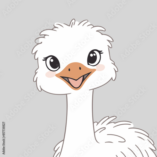 Vector illustration of a playful Ostrich for preschoolers' storytime