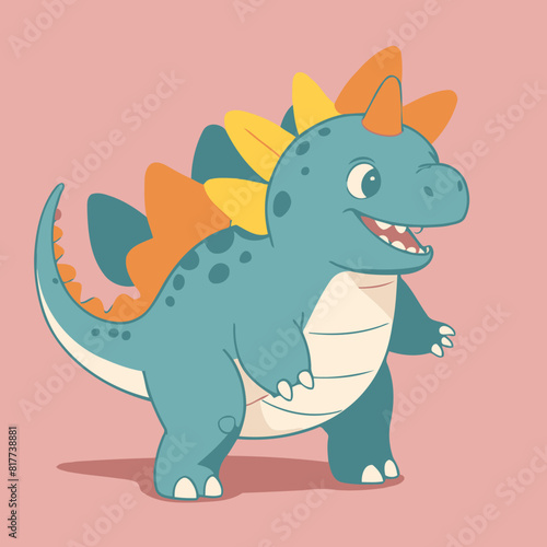 Vector illustration of a lovable Dino for children s picture books