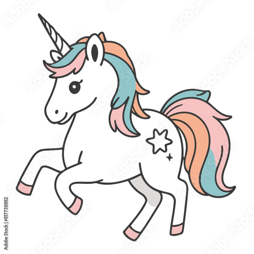 Vector illustration of a cute Unicorn for kids books