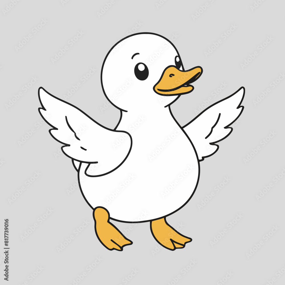 Cute vector illustration of a Duckling for toddlers story books Cute vector illustration of a Duckling for toddlers story books