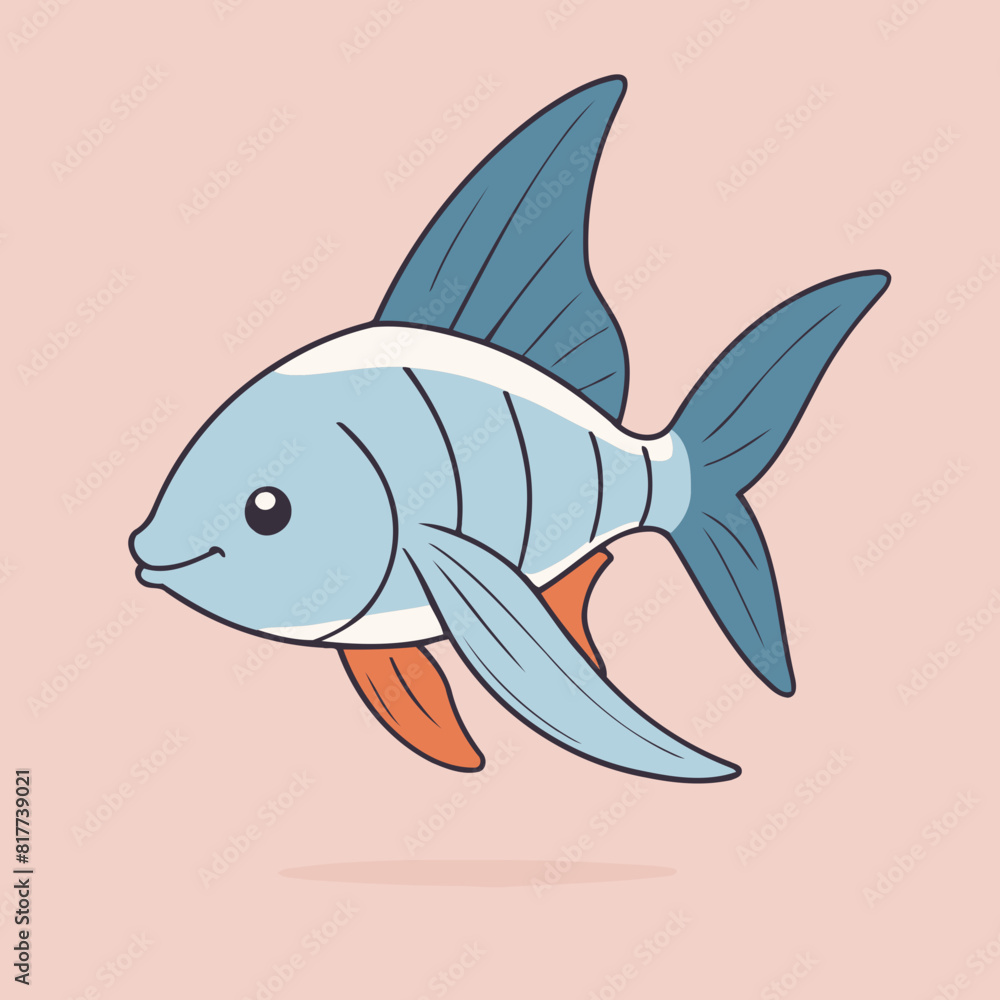 Cute Swordtail vector illustration for children Cute Swordtail vector illustration for children