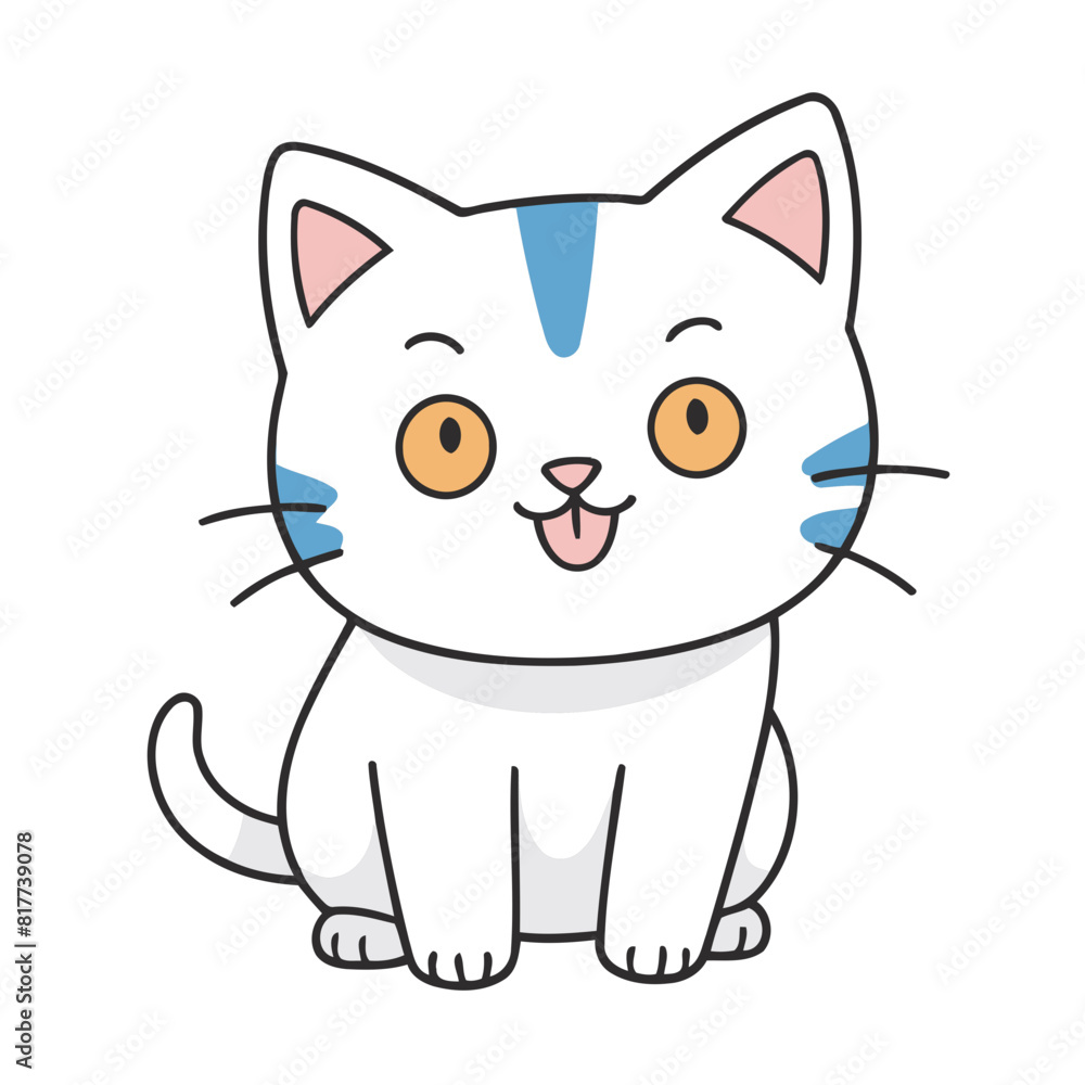 Cute Kitten for kids' storybook vector illustration Cute Kitten for kids' storybook vector illustration