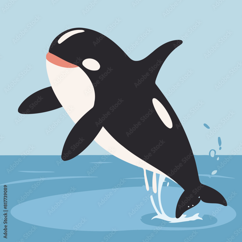 Naklejka premium Cute Orca vector illustration of a for toddlers books