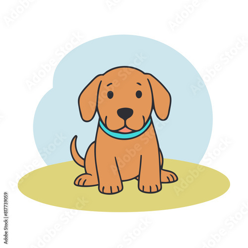 Cute Dobermann vector illustration for kids' adventure tales