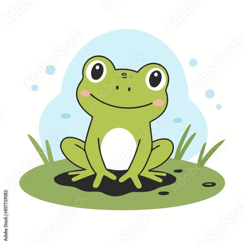 Cute Frog for children book vector illustration