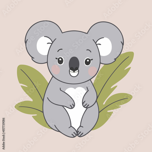 Cute vector illustration of a Koala for early readers' delight