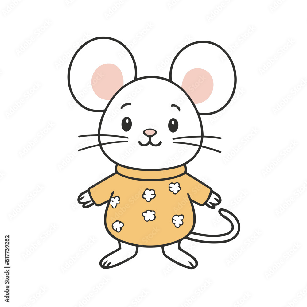 Vector illustration of a winsome Mouse for children's literature Vector illustration of a winsome Mouse for children's literature