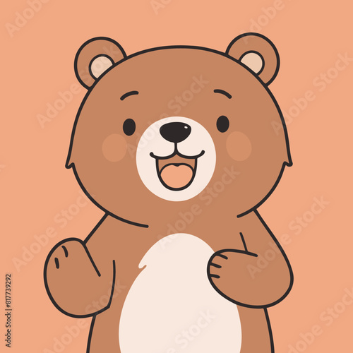 Vector illustration of a cute Bear for kids books