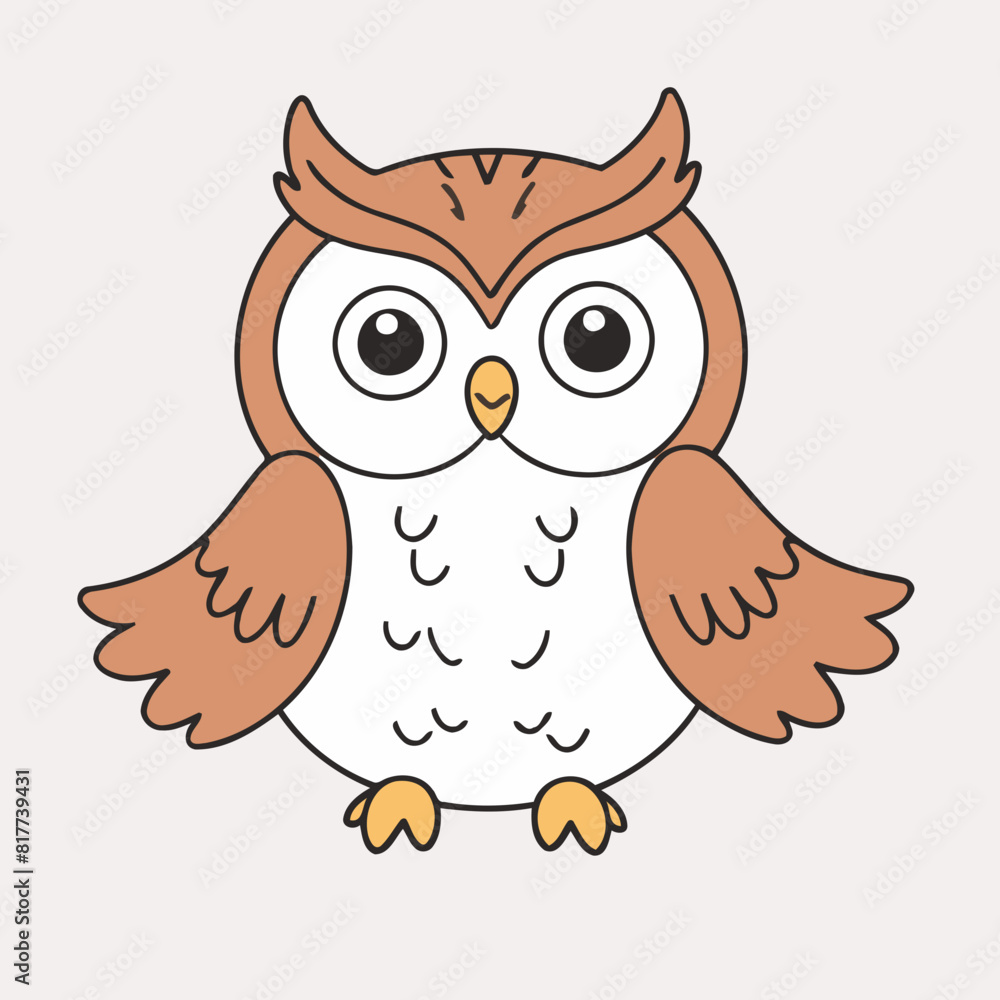Fototapeta premium Cute Owl for children book vector illustration