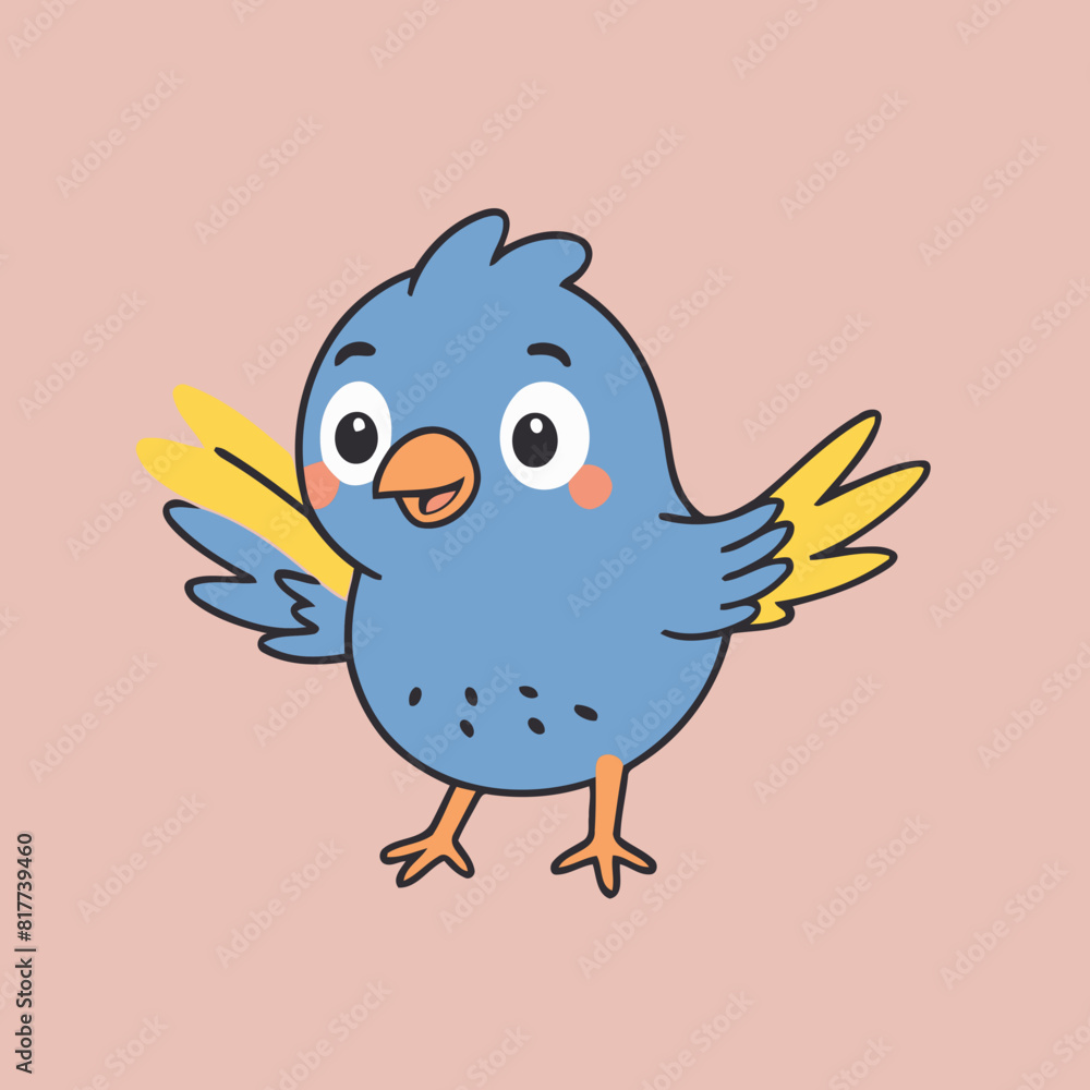Vector illustration of a friendly Bird for little ones' joyful exploration Vector illustration of a friendly Bird for little ones' joyful exploration