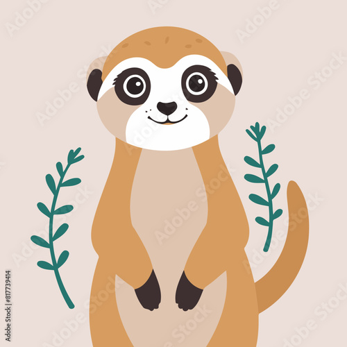 Vector illustration of a playful Meerkat for preschoolers' storytime